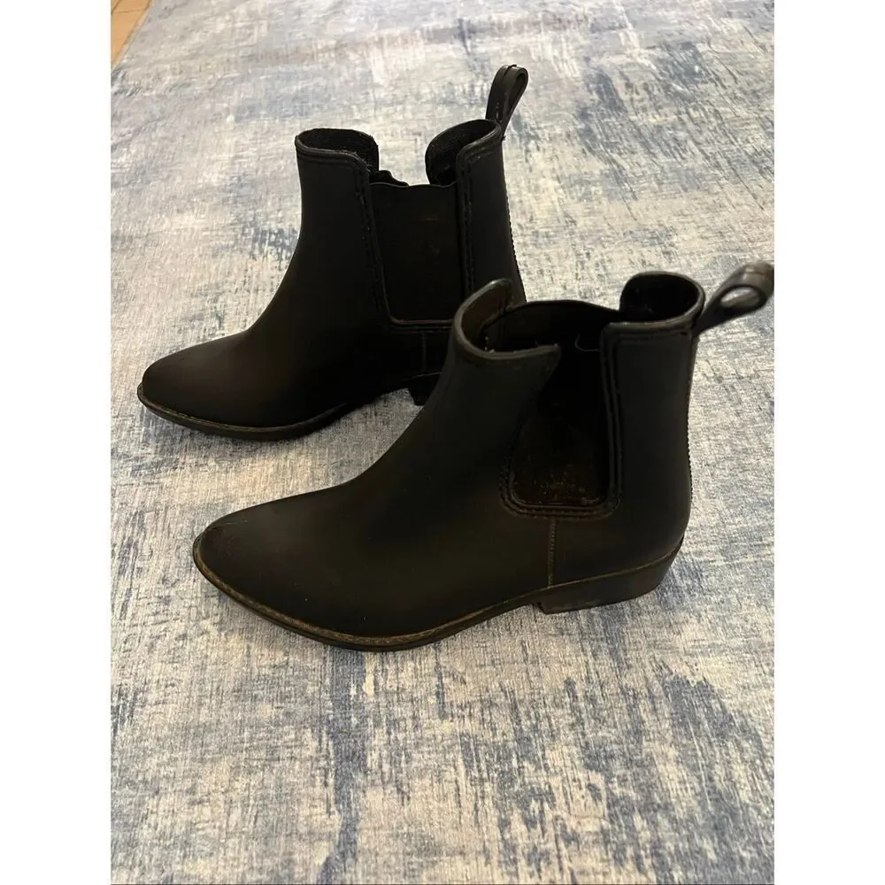 Jeffrey Campbell Havana Black Chelsea Pointed Toe Rain Boots Women's Size 8